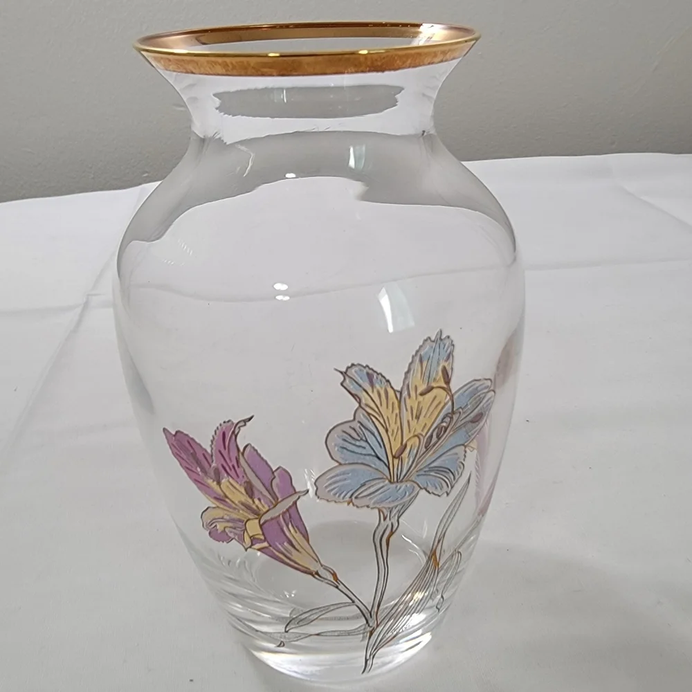 J G Durand Cristal D'Arques Crystal Enamel Lily 5